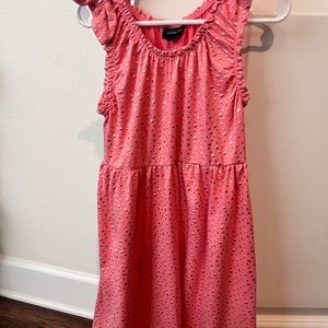Girls Pink Dress with gold hearts Size 10